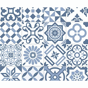 Nordic Tile Antigua Dec Azul