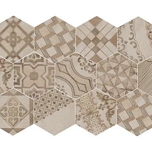 Nordic Tile Clays Earth/Shell decoro Exagon 21x18,2cm