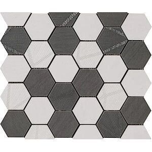 Nordic Tile City Esagoni White / Dark Grey 26,5x28cm