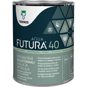 Teknos Futura Aqua 40 puolikiiltävä kalustemaali, sävytettävissä 0,9 l PM1
