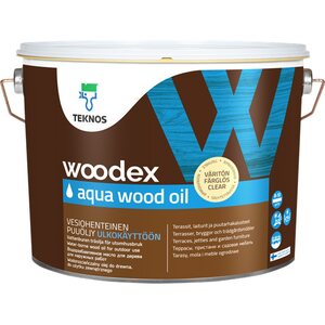 Teknos Woodex Aqua Wood Oil puuöljy, väritön 9 l