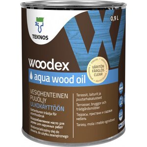 Teknos Woodex Aqua Wood Oil puuöljy, väritön 0,9 l