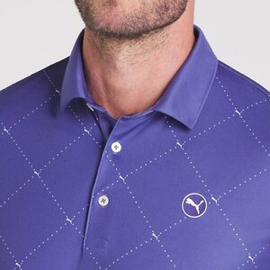 Puma Pure 2.0 Argyle Polo - Blue Crystal/White Glow