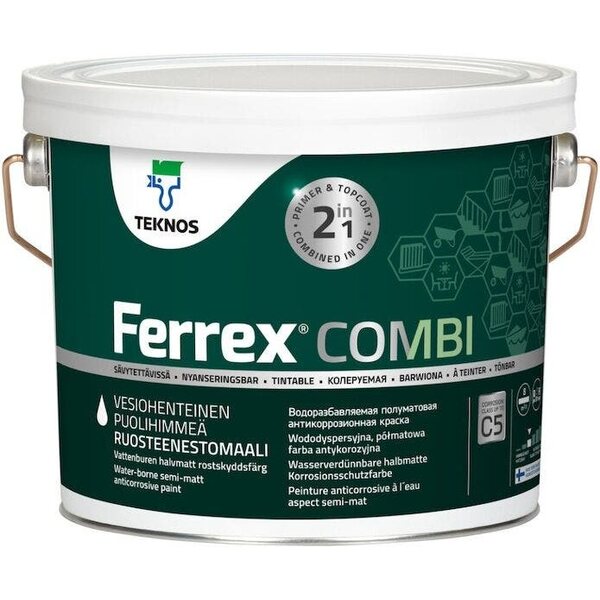 Teknos Ruosteenestomaali Ferrex Combi PM1 valk. 2,7l