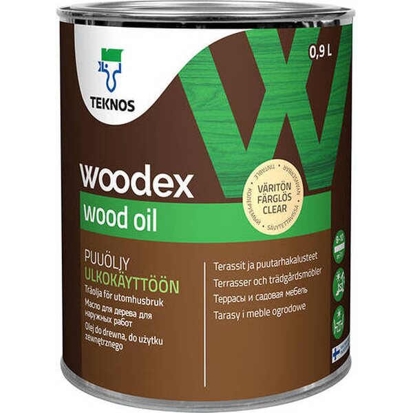 Teknos Woodex Wood Oil puuöljy, väritön, 0,9 l
