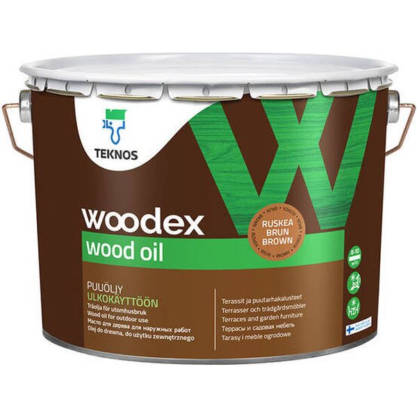 Teknos Woodex Wood Oil puuöljy, ruskea 9 l